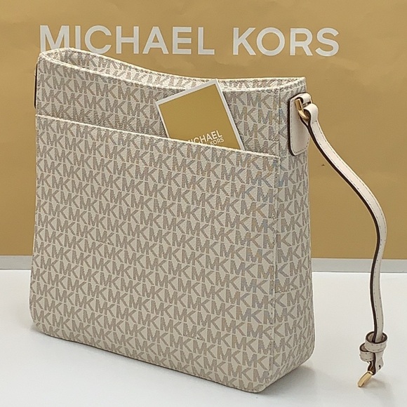 MICHAEL KORS JET SET TRAVEL LARGE MESSENGER LIGHT CREAM MULTI - Picture 3 of 16